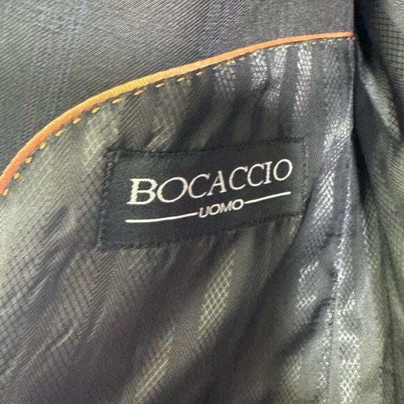 Bocaccio Uomo Men's Black Windowpane Blazer Jacket 40L Polyester/Rayon Blend - Picture 5 of 8